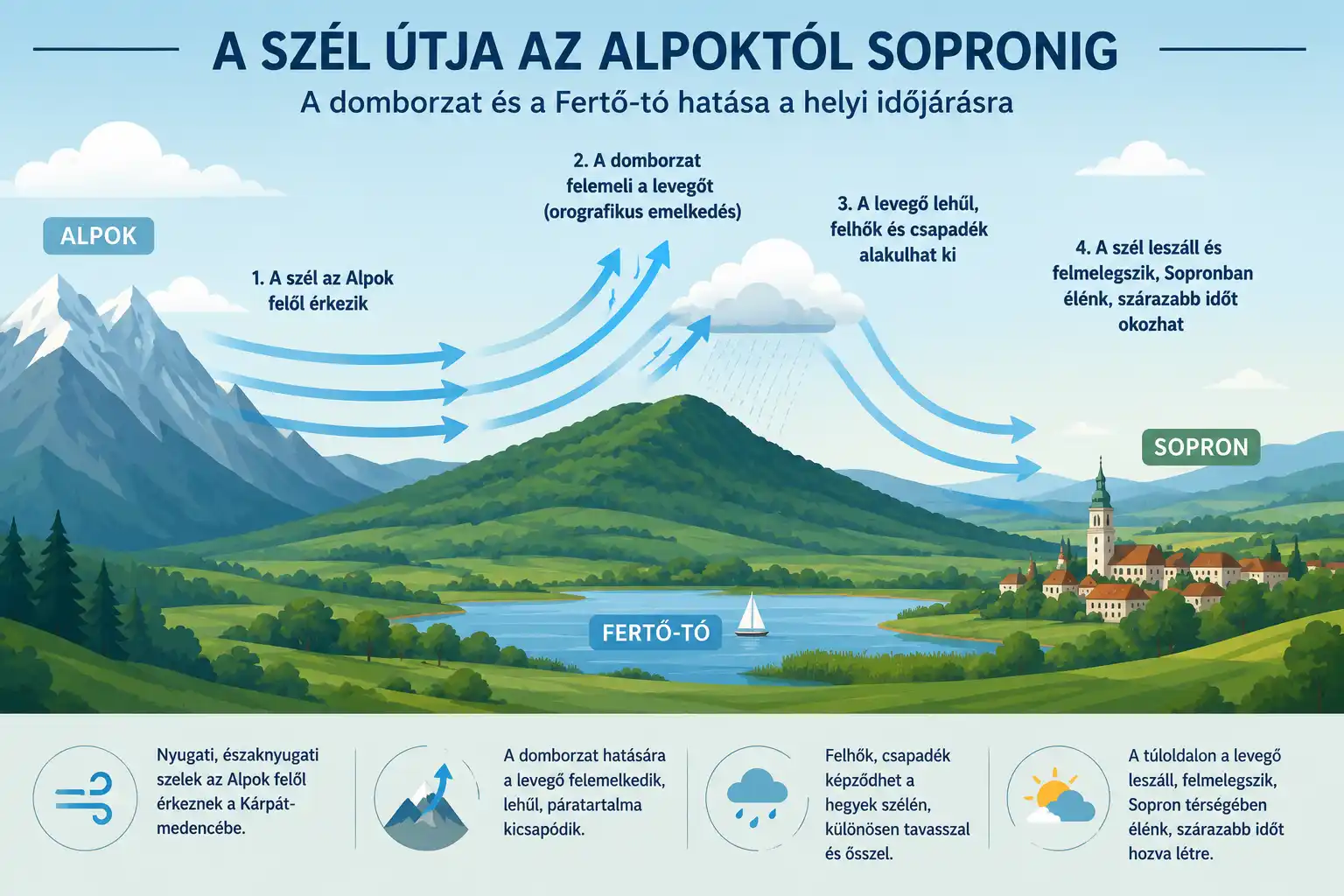 Sopron időjárása és hogy hat rá az Alpokalja és a Fertő-tó Sopron időjárása