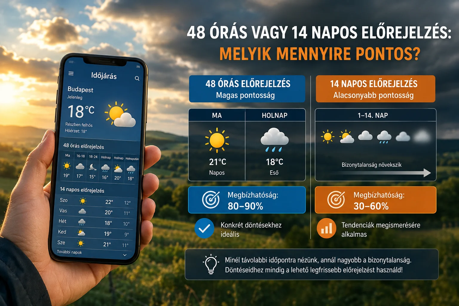 48 &oacute;r&aacute;s &eacute;s 14 napos időj&aacute;r&aacute;s-előrejelz&eacute;s &ouml;sszehasonl&iacute;t&aacute;sa okostelefonos időj&aacute;r&aacute;s-alkalmaz&aacute;ssal48 &oacute;r&aacute;s &eacute;s 14 napos időj&aacute;r&aacute;s-előrejelz&eacute;s &ouml;sszehasonl&iacute;t&aacute;sa okostelefonos időj&aacute;r&aacute;s-alkalmaz&aacute;ssal