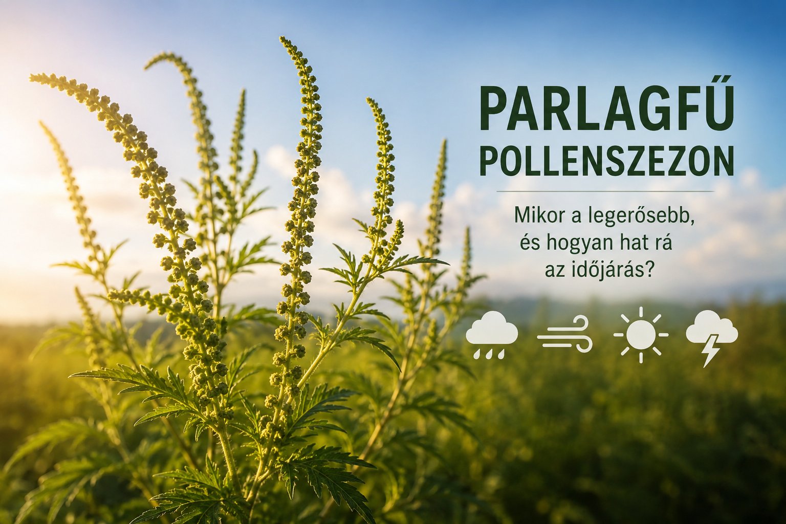 Parlagfű pollenszezon és az időjárás hatása – eső, szél, napsütés és zivatar