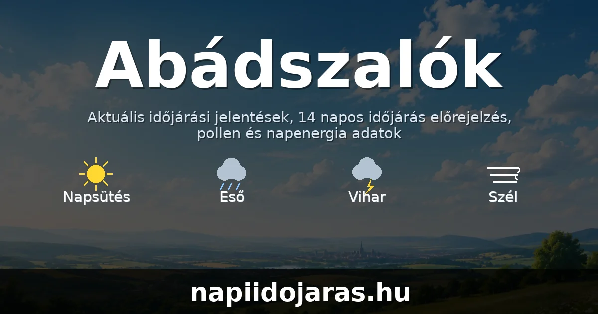 Abádszalók időjárás aktuális előrejelzés – napiidojaras.hu