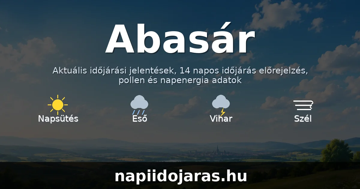 Abasár időjárás aktuális előrejelzés – napiidojaras.hu