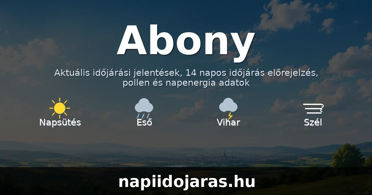 Abony időjárás aktuális előrejelzés – napiidojaras.hu