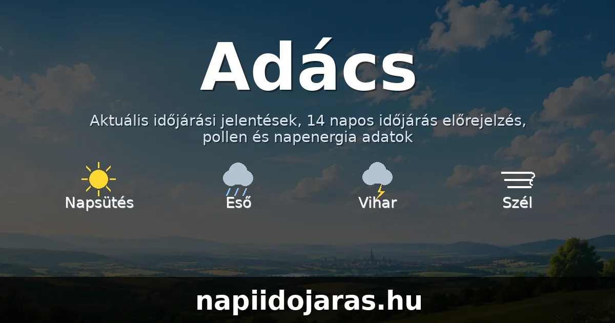 Adács időjárás aktuális előrejelzés – napiidojaras.hu