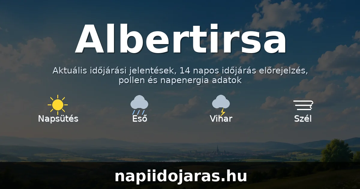 Albertirsa időjárás aktuális előrejelzés – napiidojaras.hu