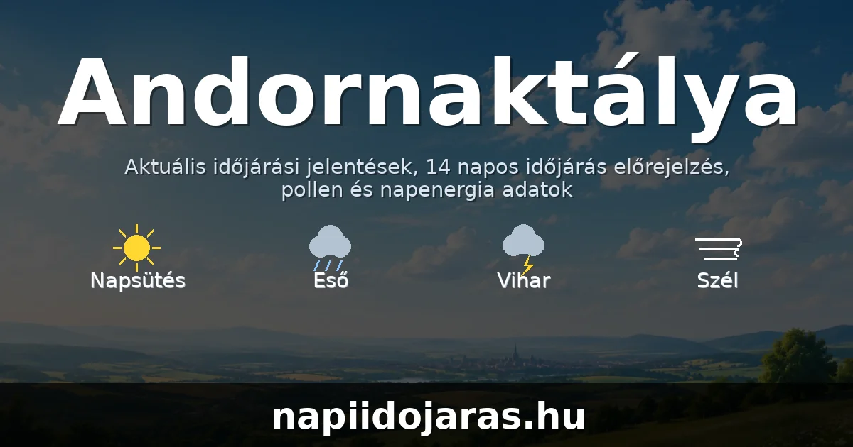 Andornaktálya időjárás aktuális előrejelzés – napiidojaras.hu