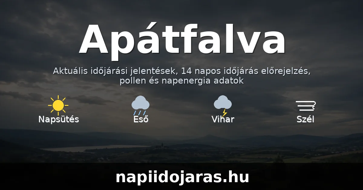 Apátfalva időjárás aktuális előrejelzés – napiidojaras.hu
