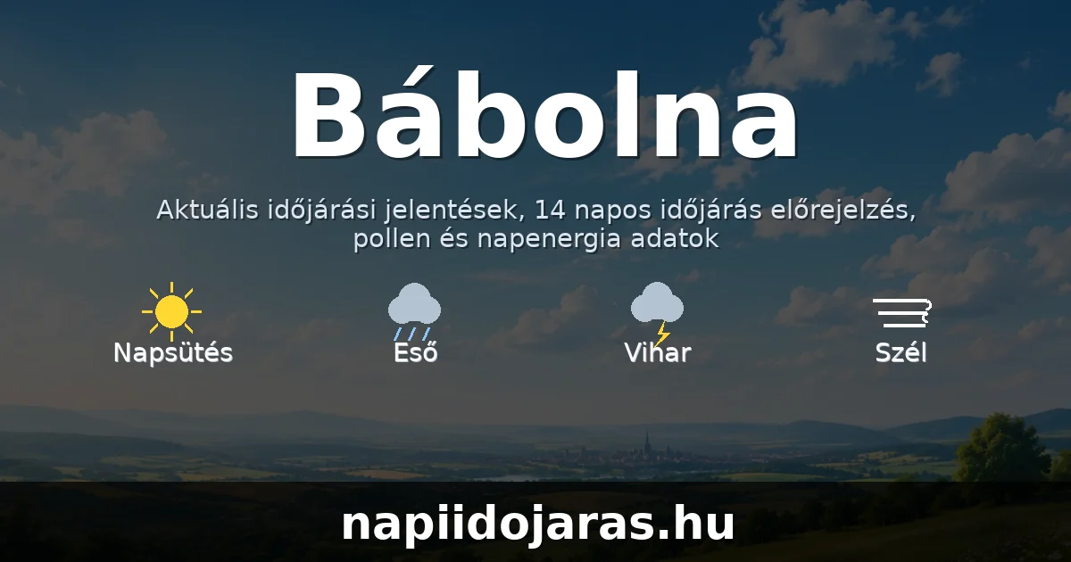 Bábolna időjárás aktuális előrejelzés – napiidojaras.hu