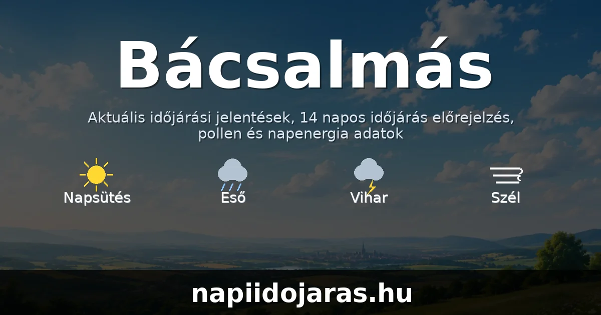 Bácsalmás időjárás aktuális előrejelzés – napiidojaras.hu