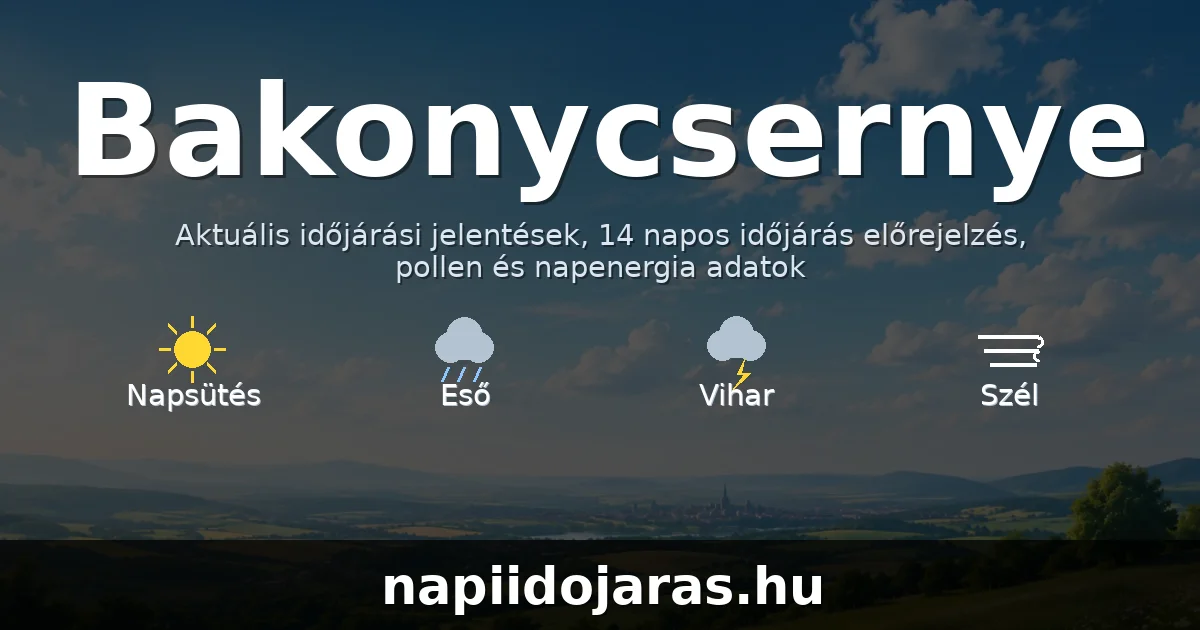 Bakonycsernye időjárás aktuális előrejelzés – napiidojaras.hu