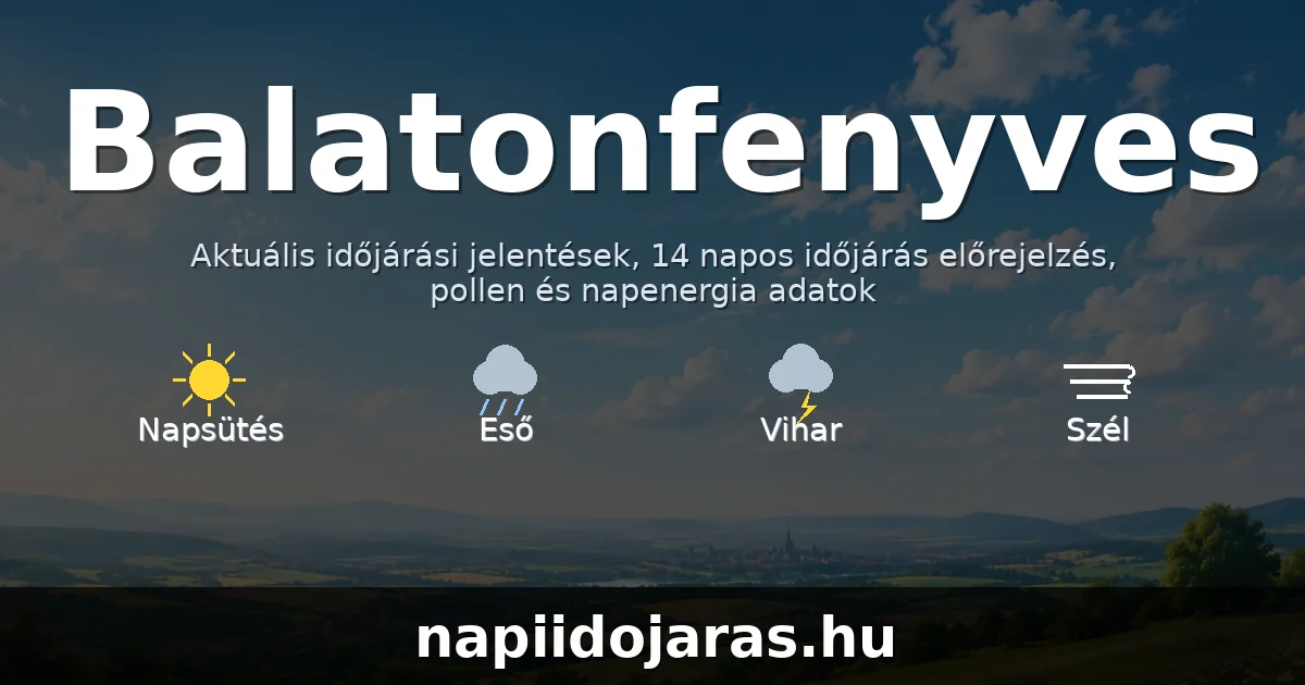 Balatonfenyves időjárás aktuális előrejelzés – balatoniidojaras.hu