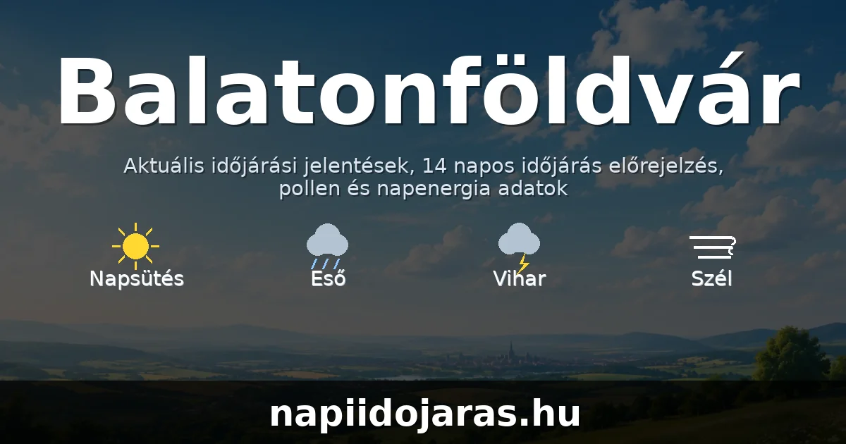 Balatonföldvár időjárás aktuális előrejelzés – balatoniidojaras.hu