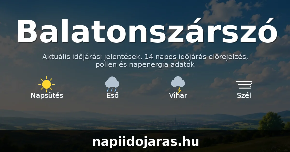 Balatonszárszó időjárás aktuális előrejelzés – balatoniidojaras.hu