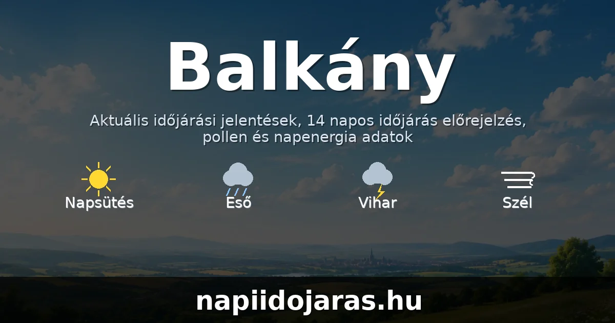 Balkány időjárás aktuális előrejelzés – napiidojaras.hu
