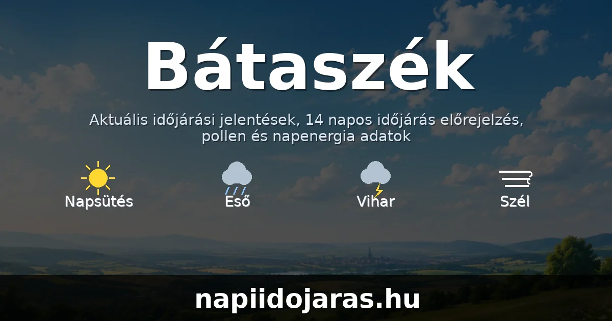 Bátaszék időjárás aktuális előrejelzés – napiidojaras.hu