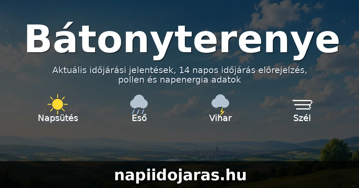 Bátonyterenye időjárás aktuális előrejelzés – napiidojaras.hu