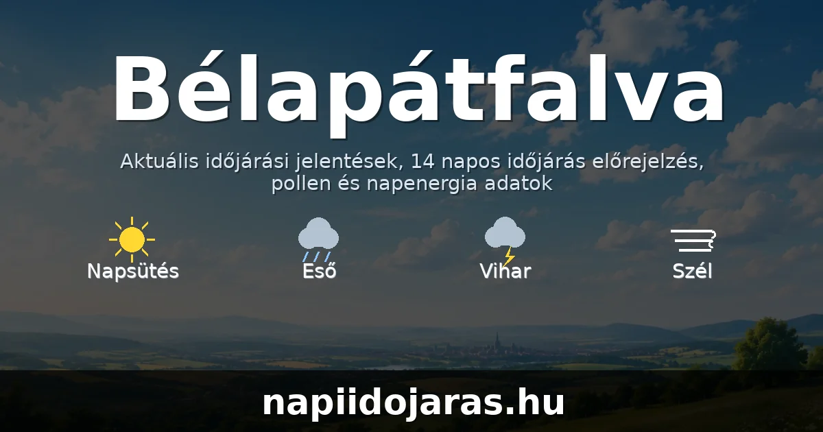 Bélapátfalva időjárás aktuális előrejelzés – napiidojaras.hu