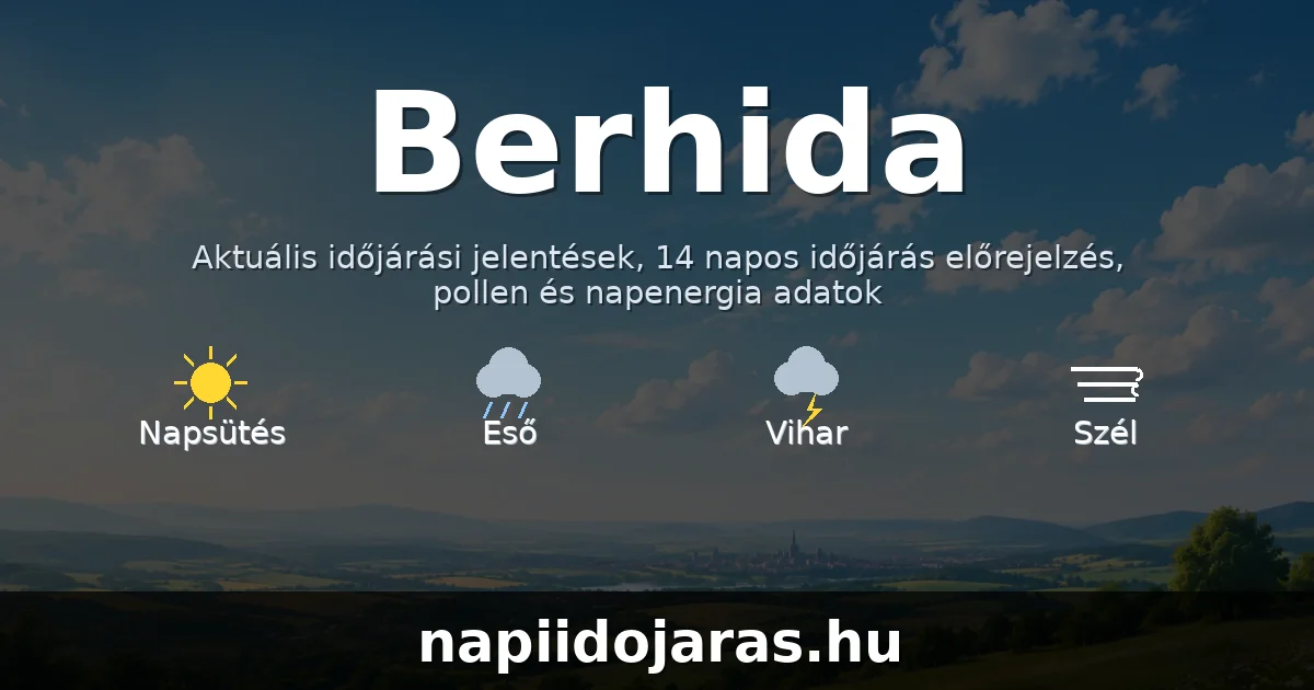 Berhida időjárás aktuális előrejelzés – napiidojaras.hu