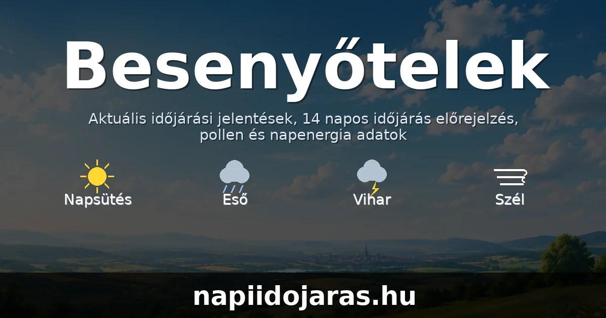 Besenyőtelek időjárás aktuális előrejelzés – napiidojaras.hu