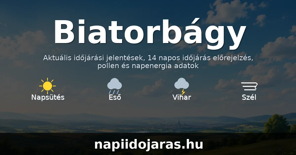 Biatorbágy időjárás aktuális előrejelzés – napiidojaras.hu