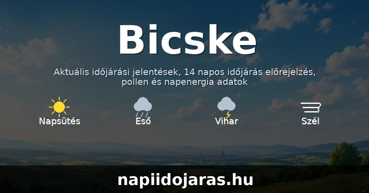 Bicske időjárás aktuális előrejelzés – napiidojaras.hu