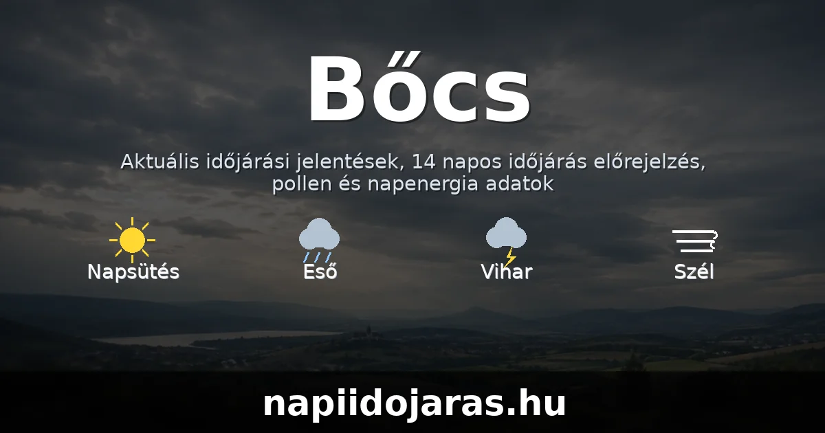 Bőcs időjárás aktuális előrejelzés – napiidojaras.hu