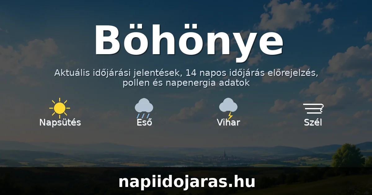 Böhönye időjárás aktuális előrejelzés – napiidojaras.hu