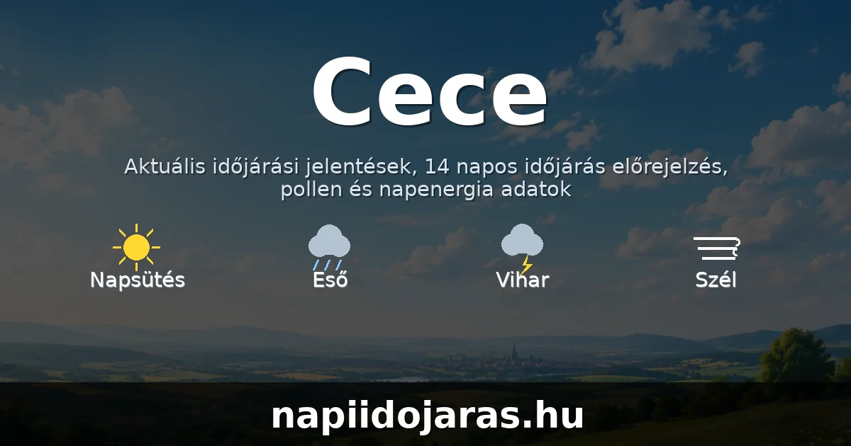 Cece időjárás aktuális előrejelzés – napiidojaras.hu