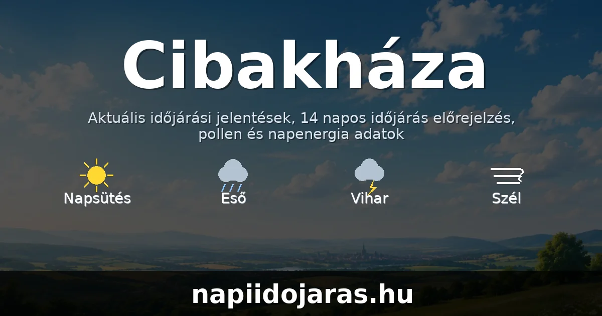 Cibakháza időjárás aktuális előrejelzés – napiidojaras.hu