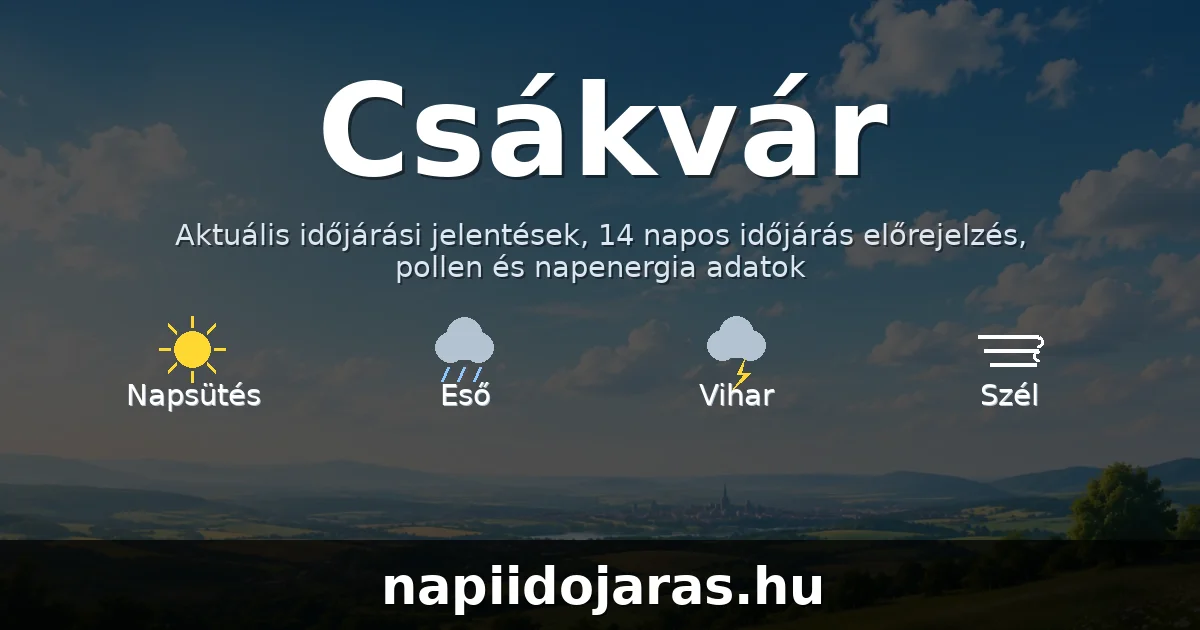 Csákvár időjárás aktuális előrejelzés – napiidojaras.hu