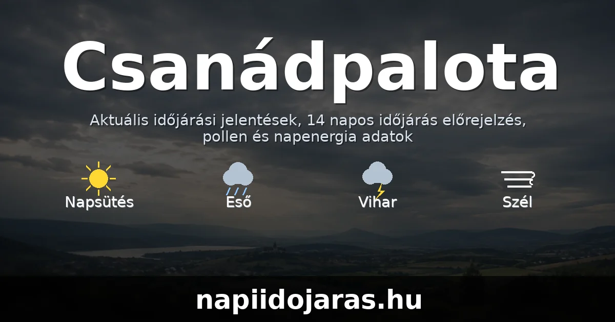 Csanádpalota időjárás aktuális előrejelzés – napiidojaras.hu