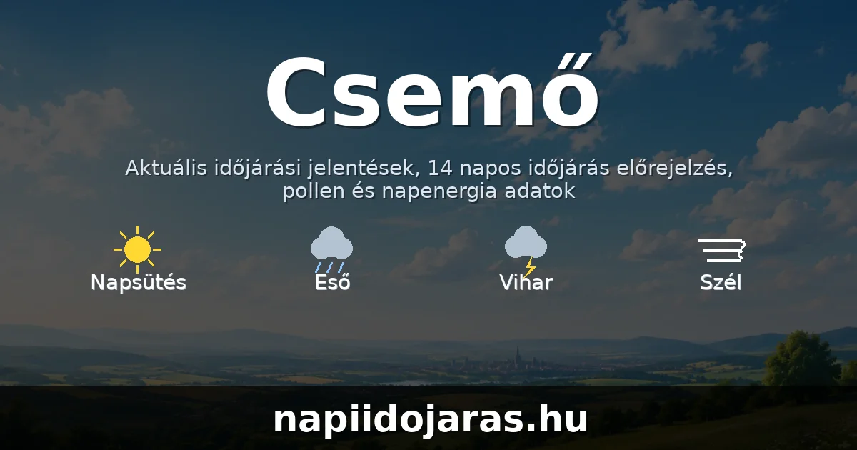 Csemő időjárás aktuális előrejelzés – napiidojaras.hu