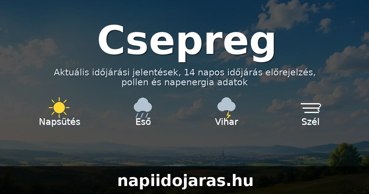 Csepreg időjárás aktuális előrejelzés – napiidojaras.hu