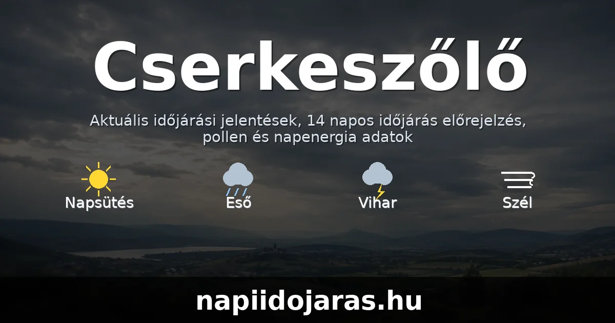 Cserkeszőlő időjárás aktuális előrejelzés – napiidojaras.hu
