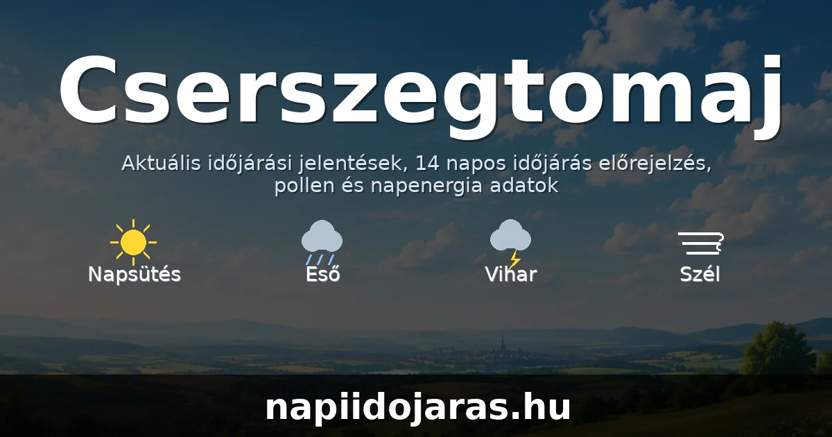 Cserszegtomaj időjárás aktuális előrejelzés – balatoniidojaras.hu