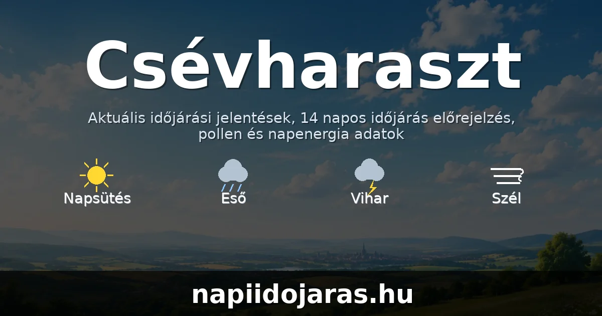 Csévharaszt időjárás aktuális előrejelzés – napiidojaras.hu