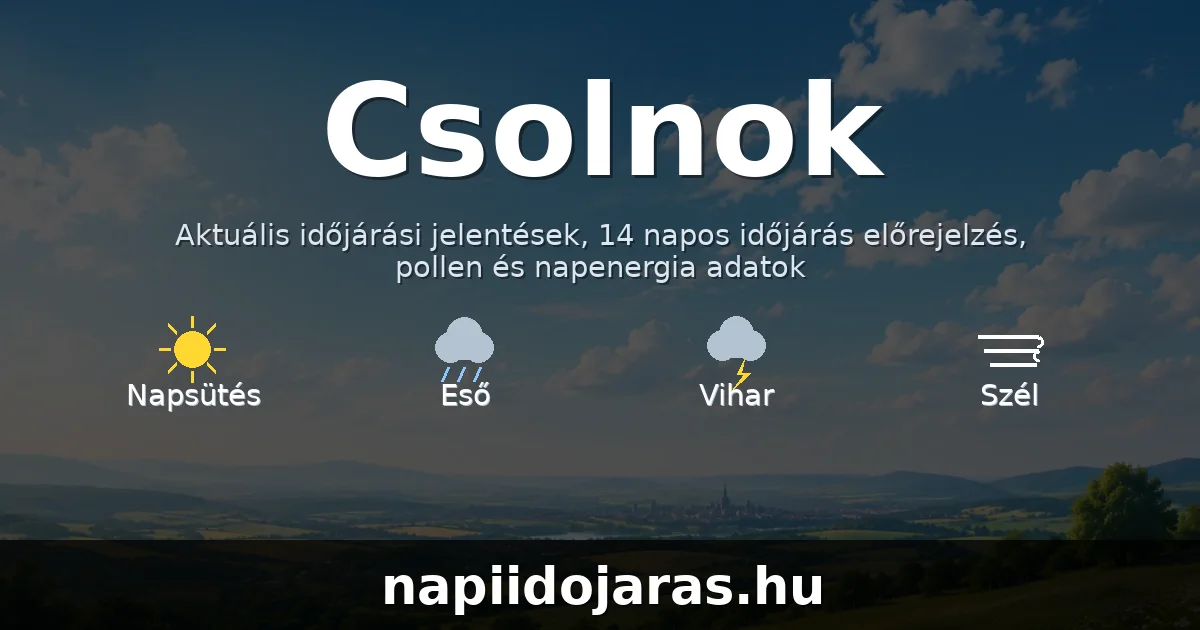 Csolnok időjárás aktuális előrejelzés – napiidojaras.hu
