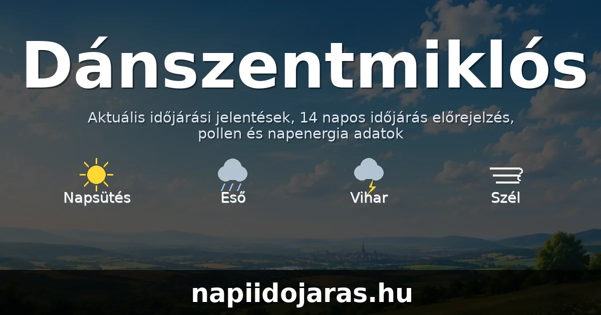 Dánszentmiklós időjárás aktuális előrejelzés – napiidojaras.hu