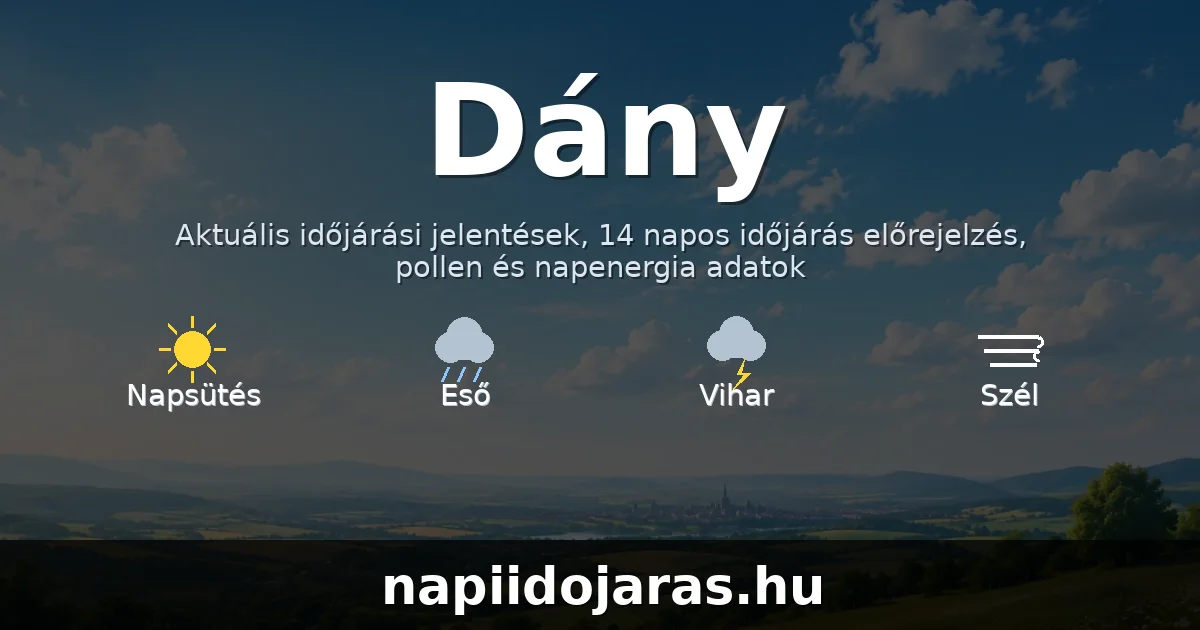 Dány időjárás aktuális előrejelzés – napiidojaras.hu