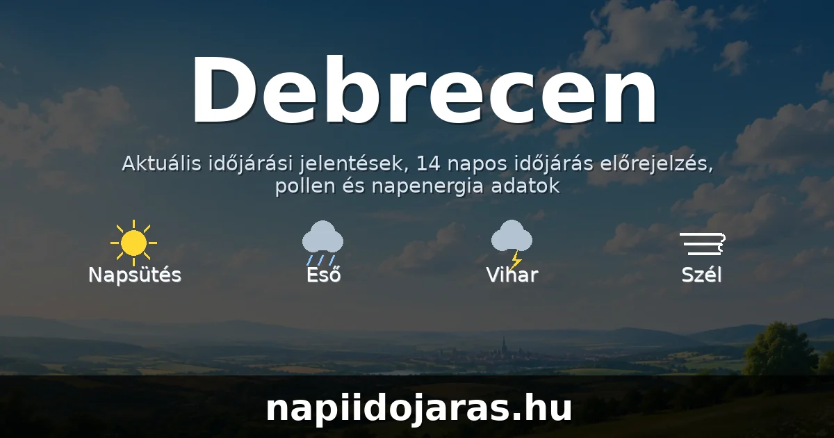 Debrecen időjárás aktuális előrejelzés – napiidojaras.hu
