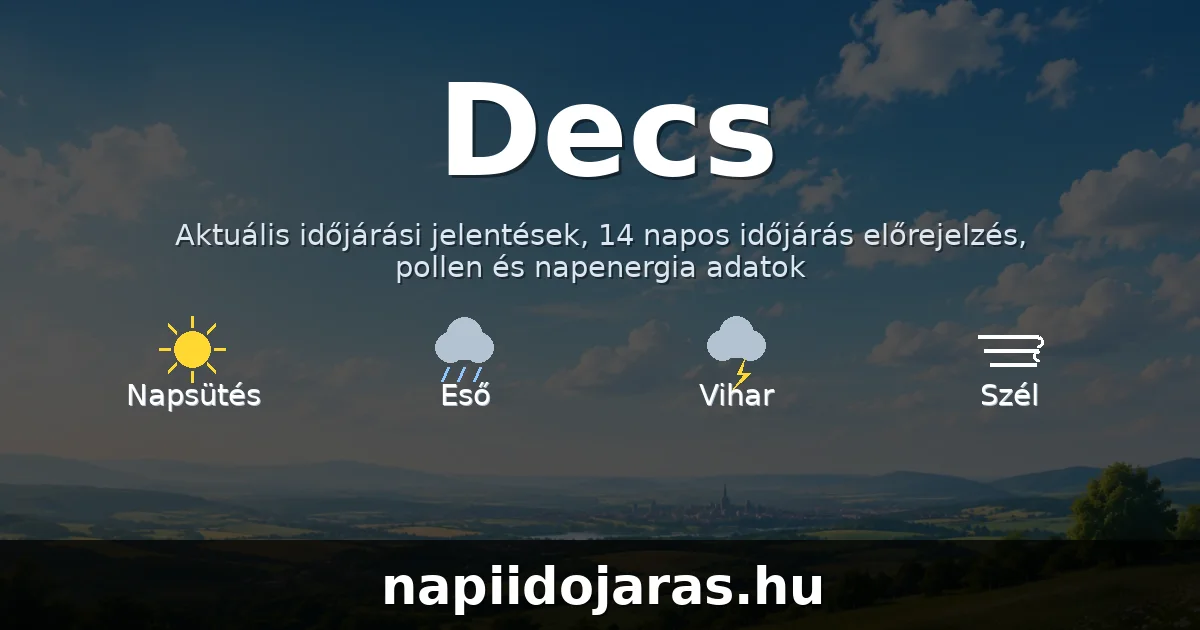 Decs időjárás aktuális előrejelzés – napiidojaras.hu
