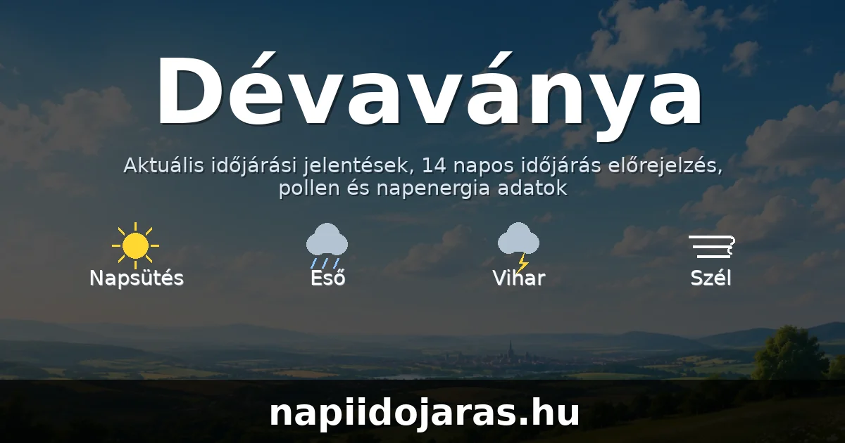 Dévaványa időjárás aktuális előrejelzés – napiidojaras.hu