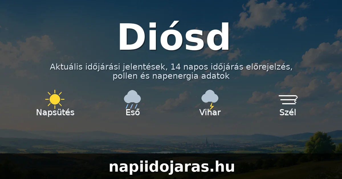 Diósd időjárás aktuális előrejelzés – napiidojaras.hu