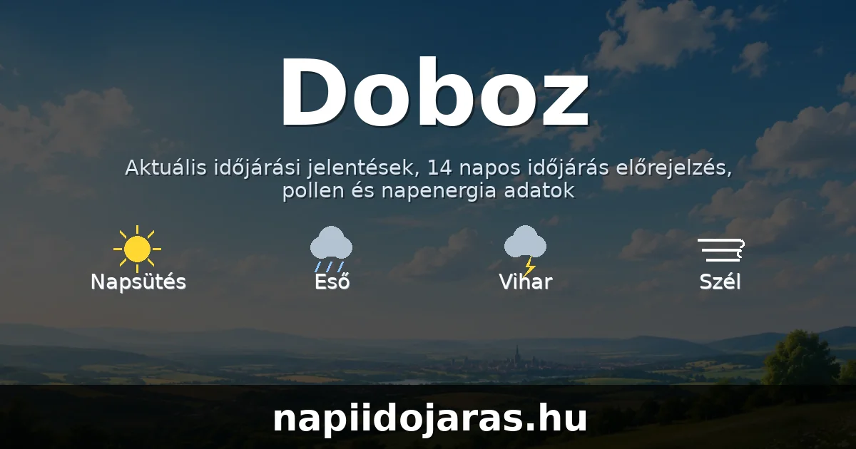 Doboz időjárás aktuális előrejelzés – napiidojaras.hu