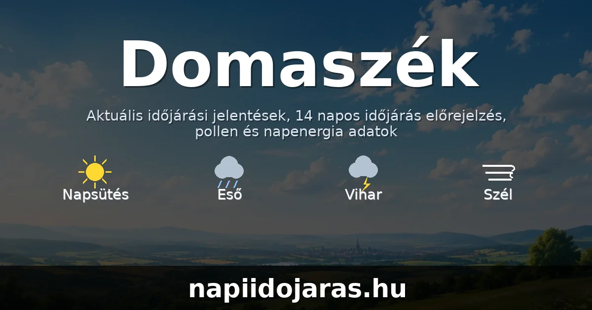Domaszék időjárás aktuális előrejelzés – napiidojaras.hu