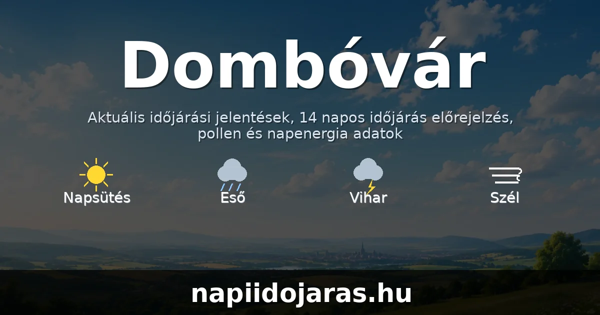 Dombóvár időjárás aktuális előrejelzés – napiidojaras.hu