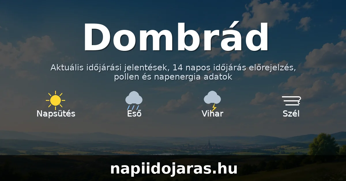 Dombrád időjárás aktuális előrejelzés – napiidojaras.hu