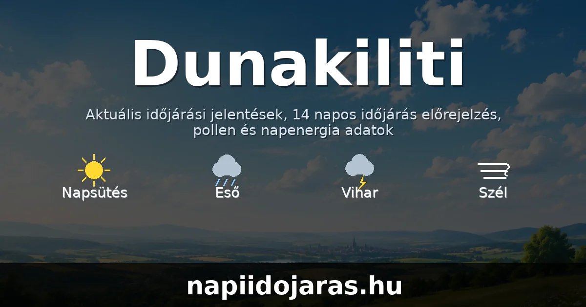 Dunakiliti időjárás aktuális előrejelzés – napiidojaras.hu