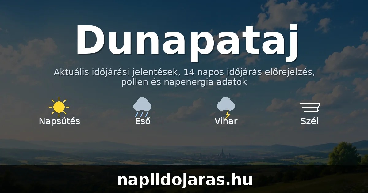 Dunapataj időjárás aktuális előrejelzés – napiidojaras.hu