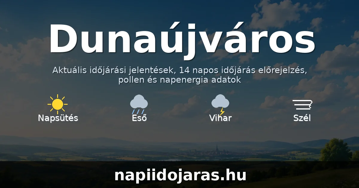Dunaújváros időjárás aktuális előrejelzés – napiidojaras.hu