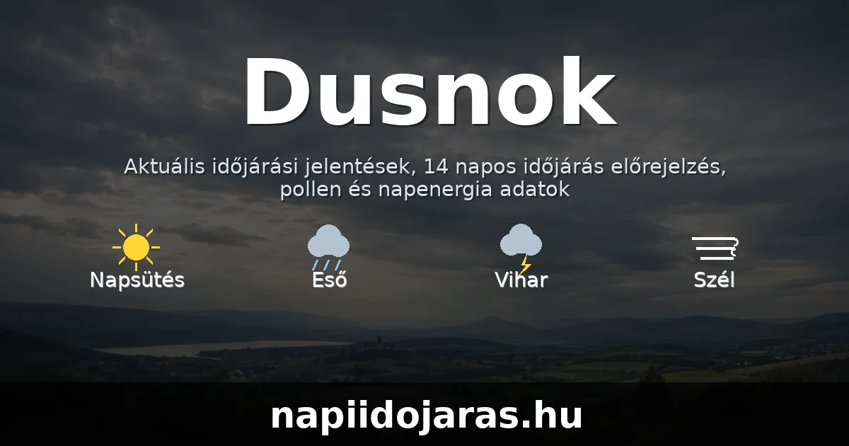 Dusnok időjárás aktuális előrejelzés – napiidojaras.hu
